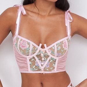 For love and lemons pink pastel watercolor bustier